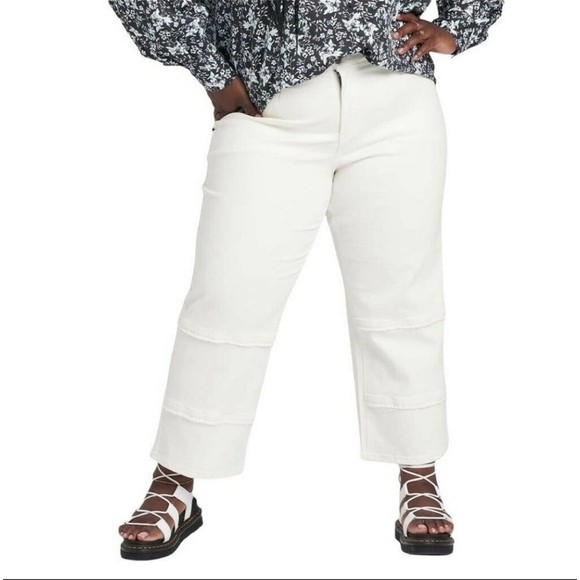 ERDEM Denim - ERDEM x UNIVERSAL STANDARD Women's Plus Hana Patchwork White Jeans NWT Size 18